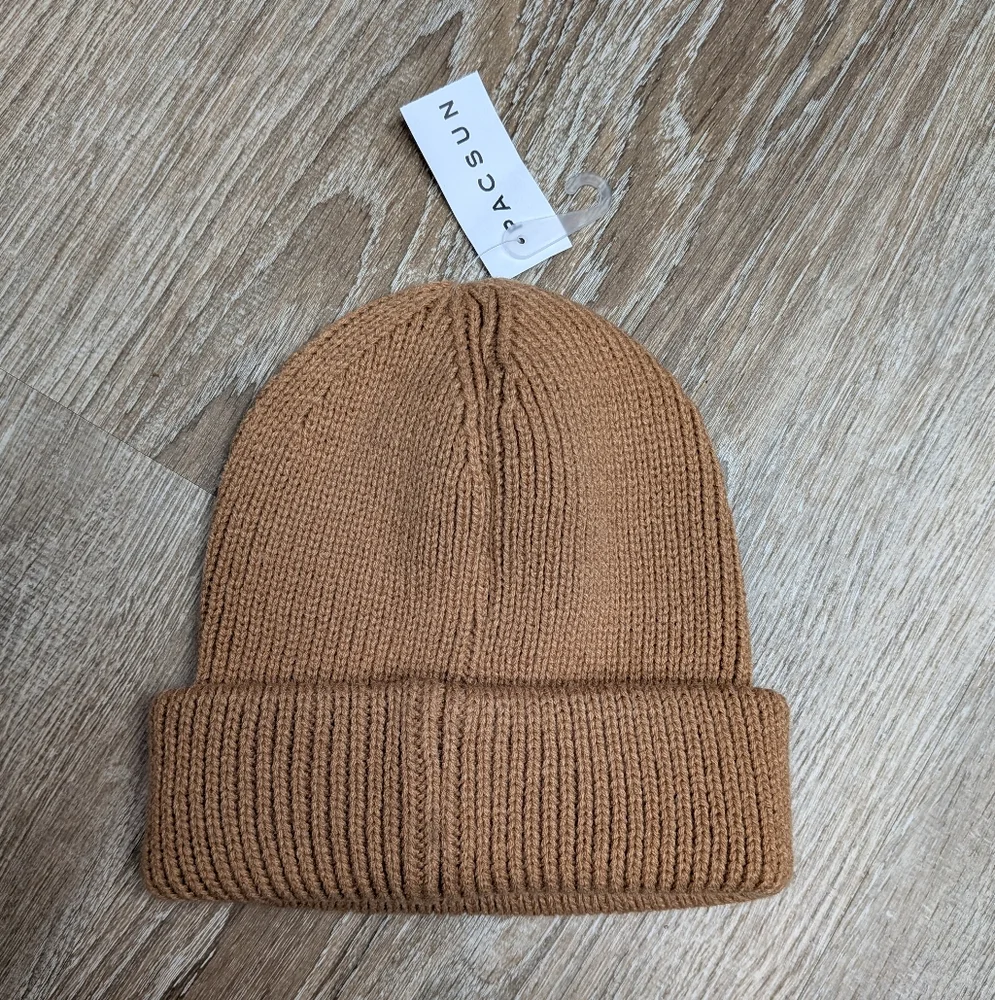 NWT Pacsun Brown Knit Beanie Hat One Size
